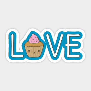 Cute Cupcake love t-shirt Sticker